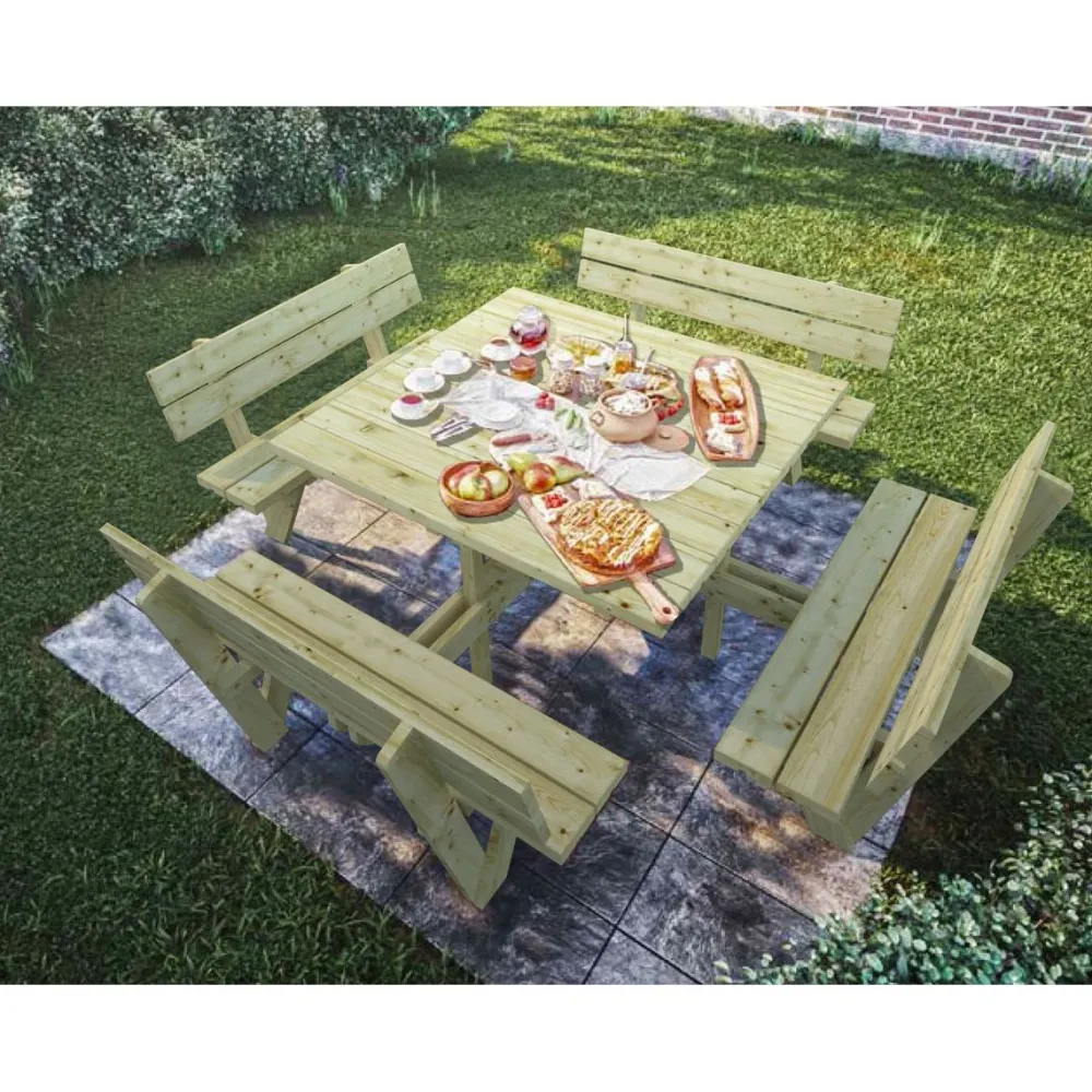 Clearance Palmako Piknik pöytäryhmä Arthur 274x274 cm vihreä