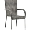 Discount FinePRICE Pinottavat ulkotuolit 6 kpl harmaa polyrottinki
