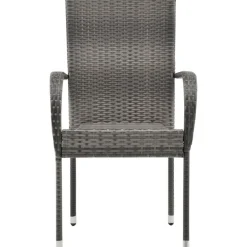 Discount FinePRICE Pinottavat ulkotuolit 6 kpl harmaa polyrottinki