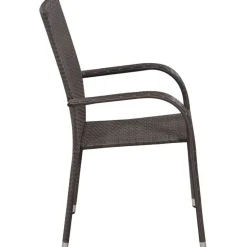 Clearance FinePRICE Pinottavat ulkotuolit 2 kpl polyrottinki ruskea