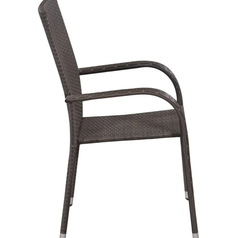 Clearance FinePRICE Pinottavat ulkotuolit 2 kpl polyrottinki ruskea