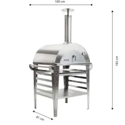 Best GrillSymbol Pizzauuni Pizzo Inox, jalustalla, 100x81x182cm