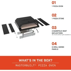 Outlet Masterbuilt Pizzauuni-lisäosa , sopii useimpiin hiili-, kaasu- ja pellettigrilleihin
