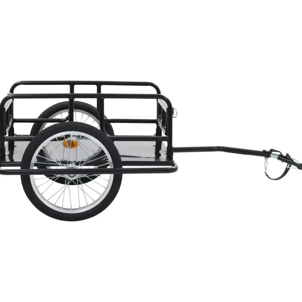 New FinePRICE Polkupyörän peräkärry, teräs, 130x73x48.5cm, musta