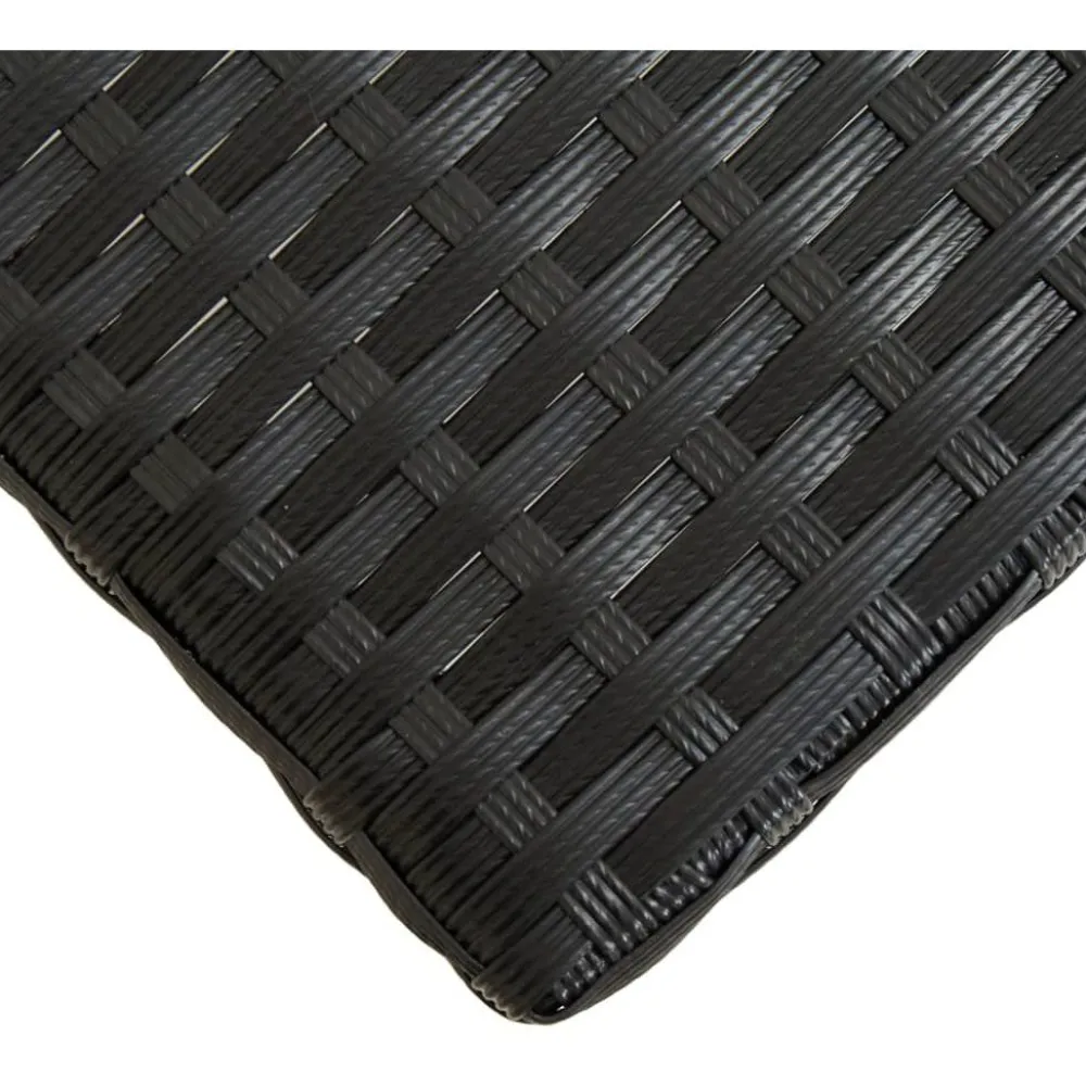 FinePRICE Polyrottinkinen musta puutarhapenkki 80 cm