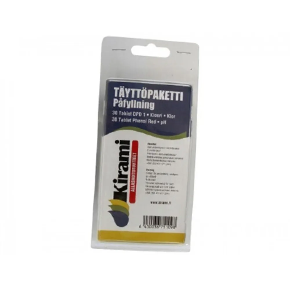 Best Kirami Pooltester lisätabletit pH:n ja kloorin mittaamiseen 30 kpl