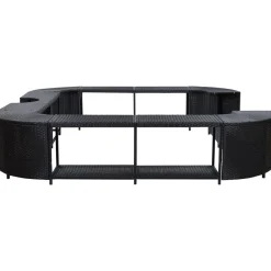 Outlet FinePRICE Porealtaan reunus neliö musta 268x268x55 cm polyrottinki