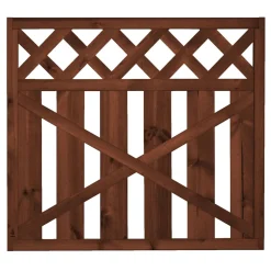Clearance Tammiston puu Porttielementti Lehtoharju A31R 900x800 mm suora pystylauta + vinoristikko ruskea