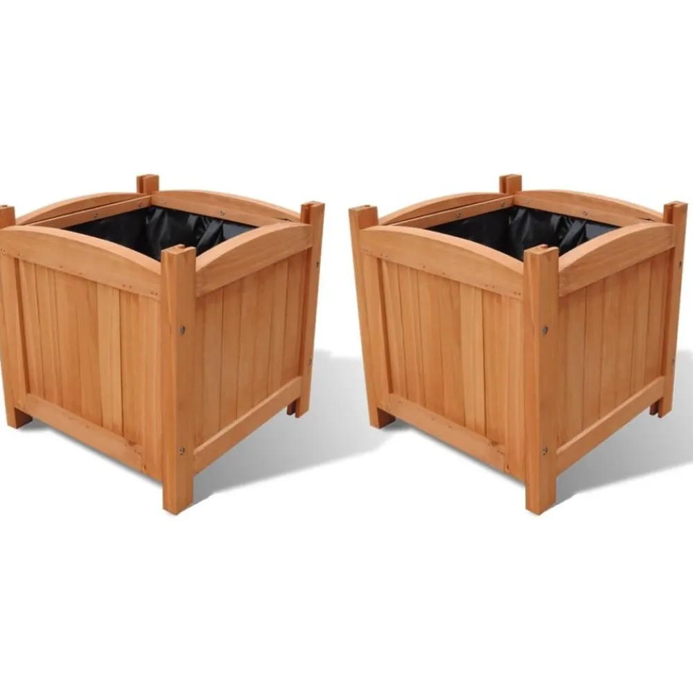 Outlet FinePRICE Puinen korotettu kukkalaatikko 30 x 30 x 30 cm 2 sarja