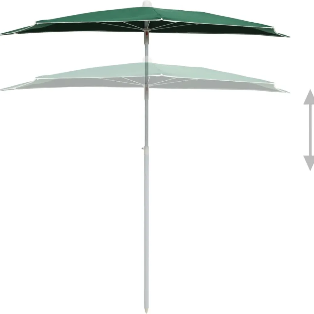 Online FinePRICE Puoliaurinkovarjo tangolla 180x90 cm vihreä