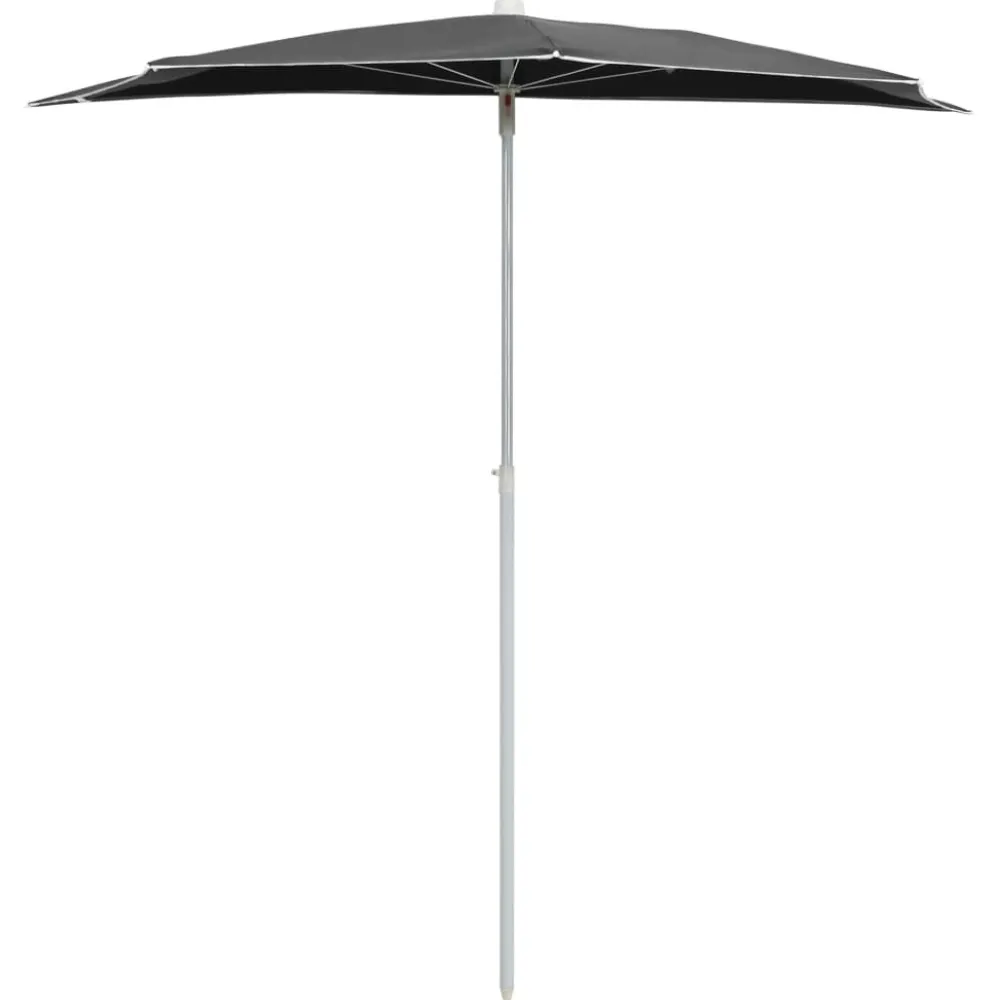 Best FinePRICE Puoliaurinkovarjo tangolla 180x90 cm antrasiitti