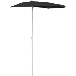 Discount FinePRICE Puoliaurinkovarjo tangolla 180x90 cm musta