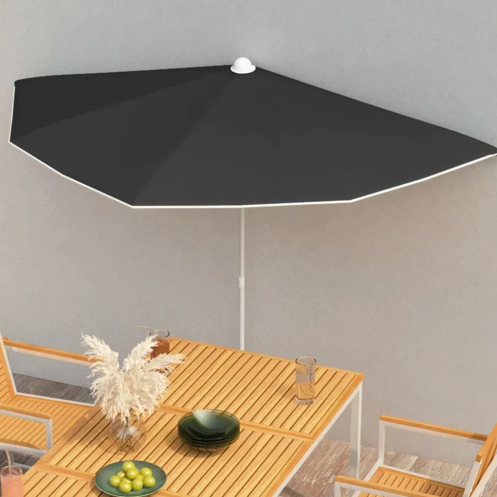 Discount FinePRICE Puoliaurinkovarjo tangolla 180x90 cm musta