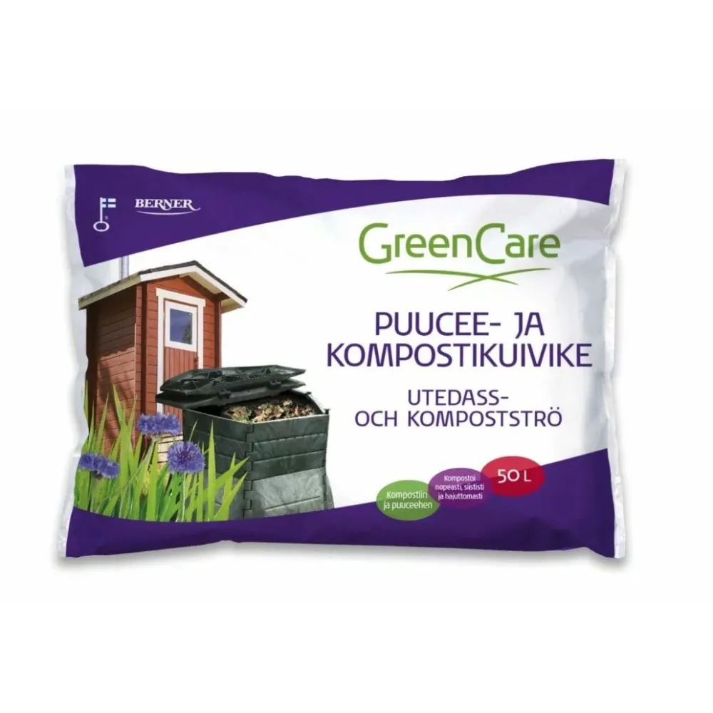 GreenCare Puucee- ja kompostikuivike , 75 säkkiä x 50 litraa/lava, 3750 litraa