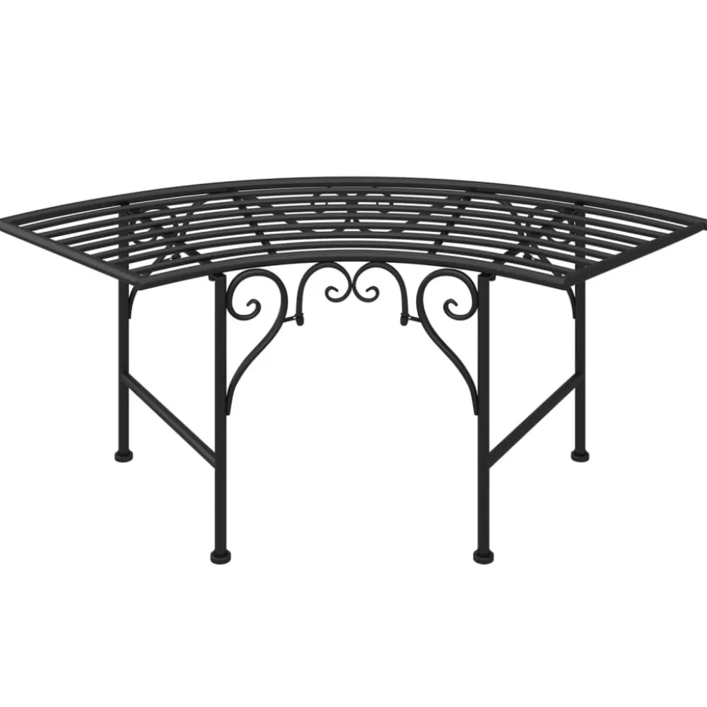 Clearance FinePRICE Puunreunuspenkki 113 cm musta teräs (18826)