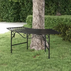 Clearance FinePRICE Puunreunuspenkki 113 cm musta teräs (18826)