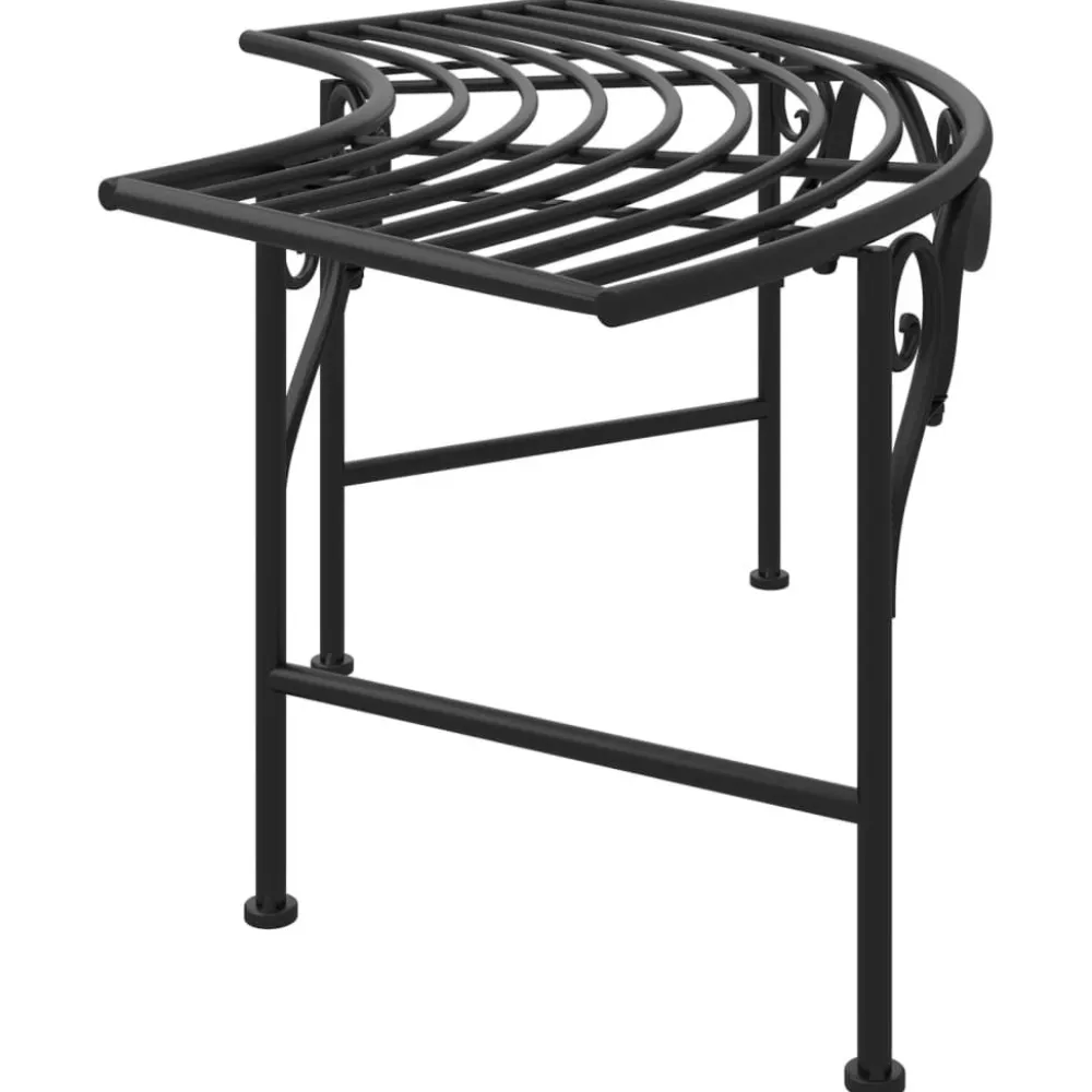 Clearance FinePRICE Puunreunuspenkki 113 cm musta teräs (18826)