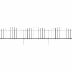 Sale FinePRICE Puutarha-aita keihäskärjillä teräs (0.5-0.75)x5.1m musta
