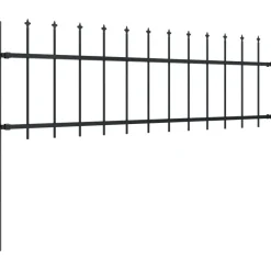 Clearance FinePRICE Puutarha-aita keihäskärjillä 5.1x0.6m teräs musta