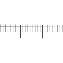 Clearance FinePRICE Puutarha-aita keihäskärjillä 5.1x0.6m teräs musta