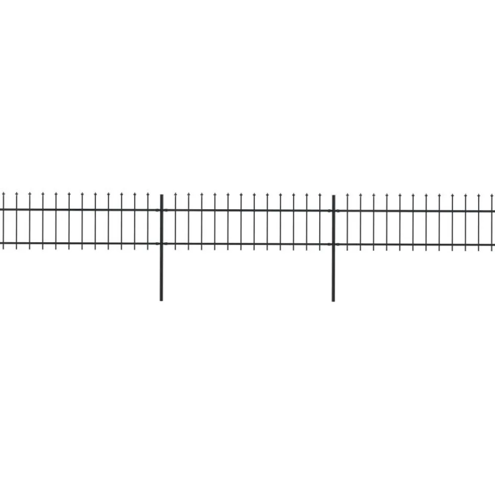 Clearance FinePRICE Puutarha-aita keihäskärjillä 5.1x0.6m teräs musta