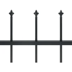 Clearance FinePRICE Puutarha-aita keihäskärjillä 5.1x0.6m teräs musta