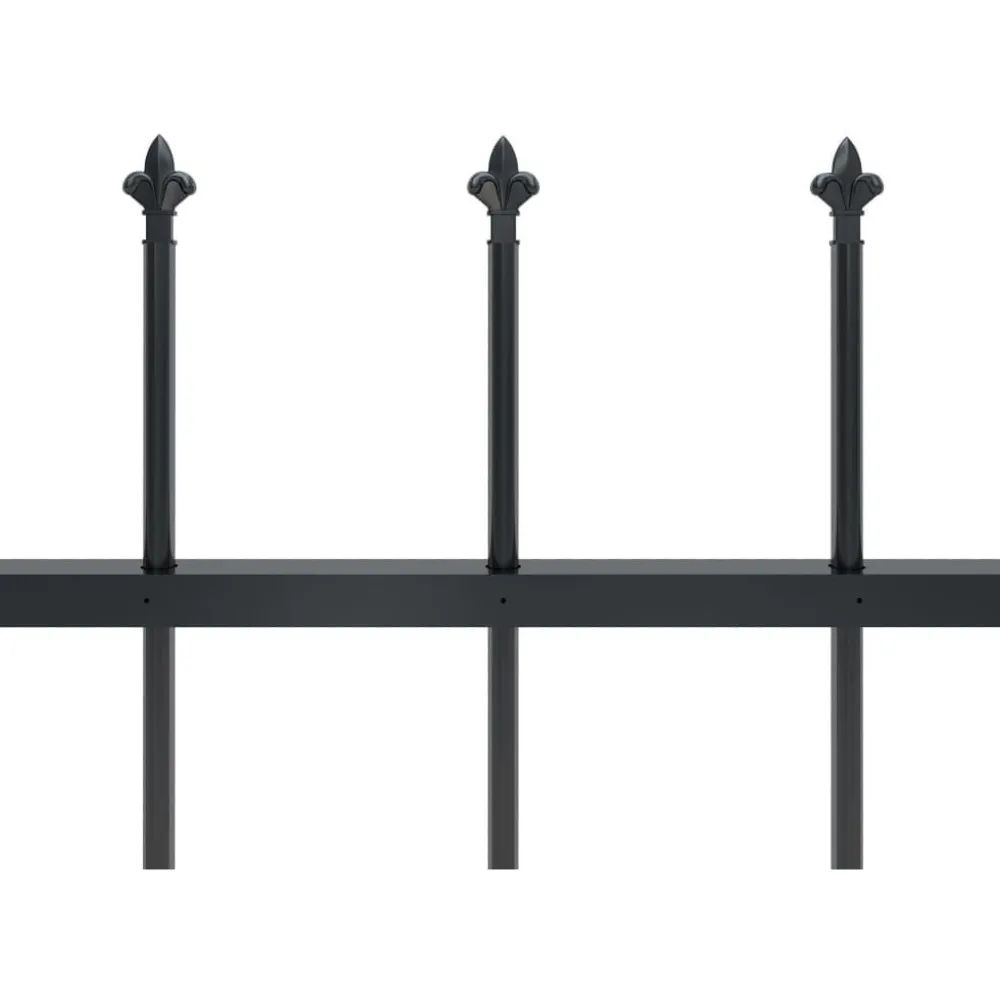 Clearance FinePRICE Puutarha-aita keihäskärjillä 5.1x0.6m teräs musta