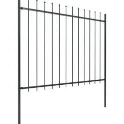Best FinePRICE Puutarha-aita keihäskärjillä 8.5x1.5m teräs musta