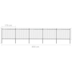 Best FinePRICE Puutarha-aita keihäskärjillä 8.5x1.5m teräs musta