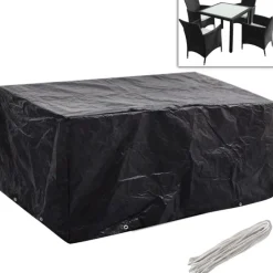 FinePRICE Puutarhahuonekalujen suoja polyrottinki 8 purjerengasta 180 x 140cm