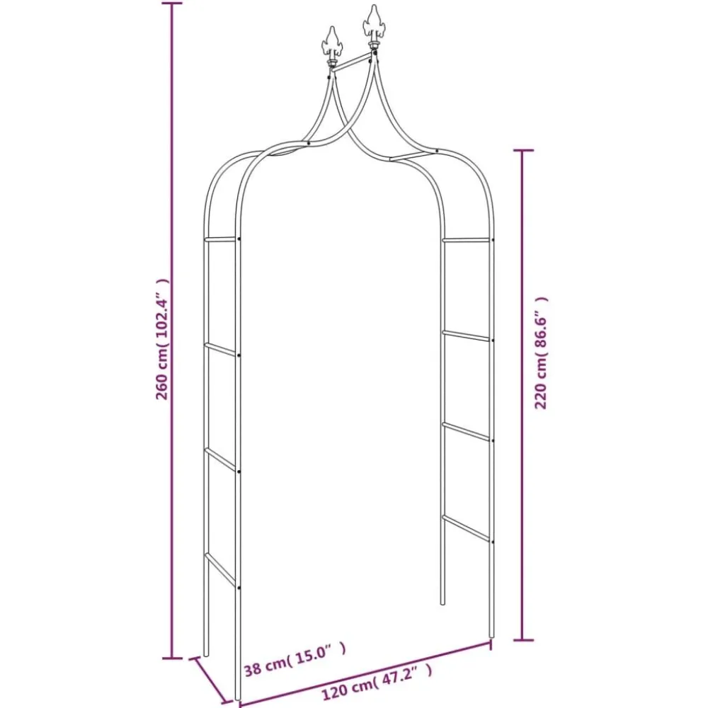 Sale FinePRICE Puutarhakaaret 2 kpl 120x38x260 cm teräs musta