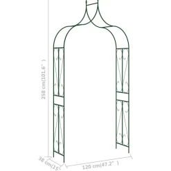 Outlet FinePRICE Puutarhakaari musta 120x38x258 cm rauta