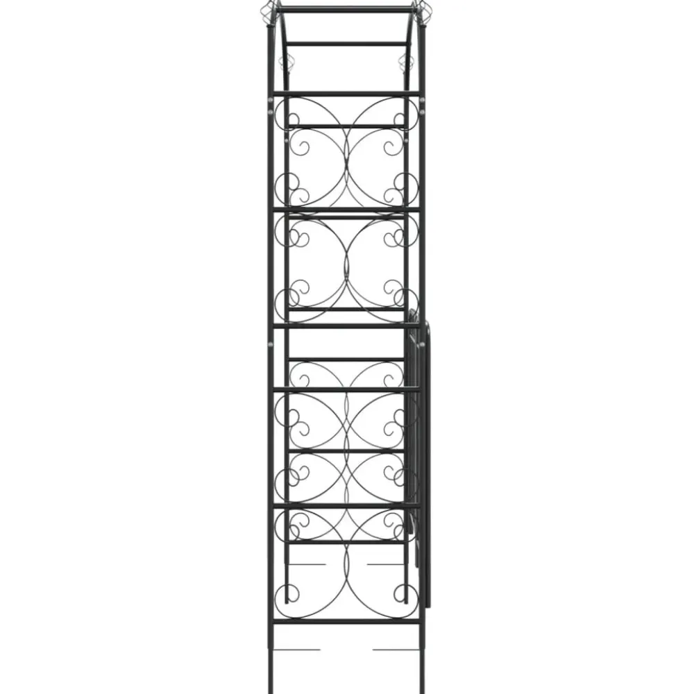 Outlet FinePRICE Puutarhakaari portilla 108x45x235 cm teräs musta
