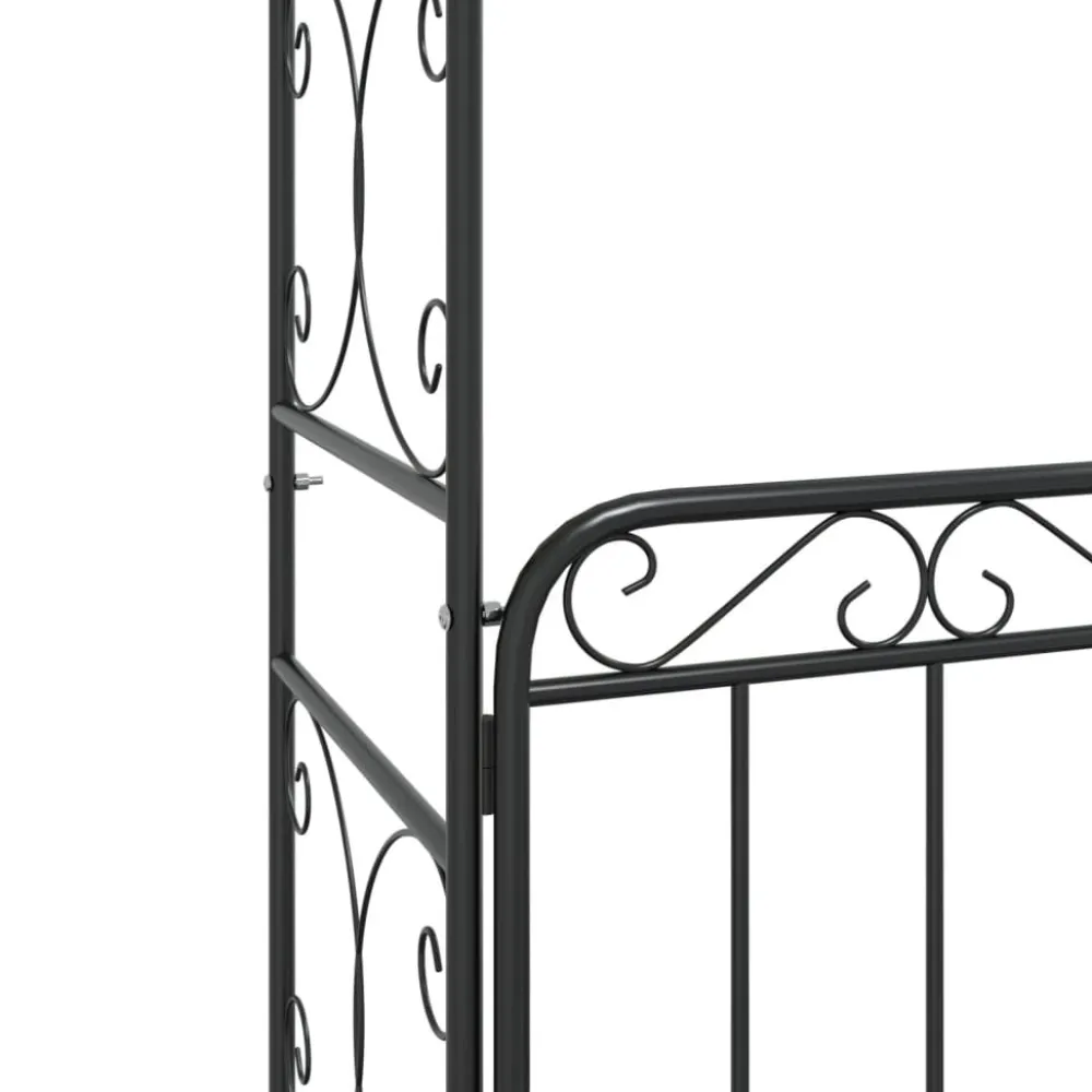Outlet FinePRICE Puutarhakaari portilla 108x45x235 cm teräs musta