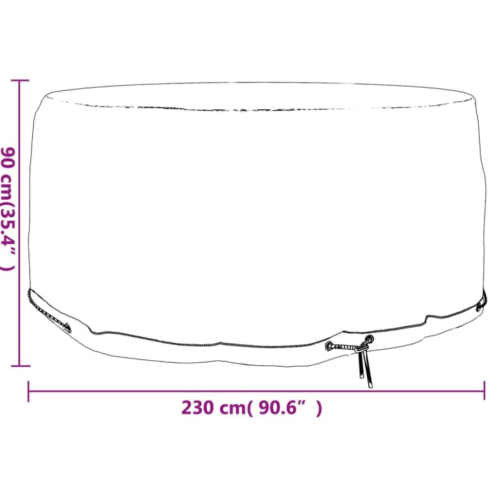 Best FinePRICE Puutarhakalusteiden suoja 10 purjerengasta Ø230x90 cm pyöreä