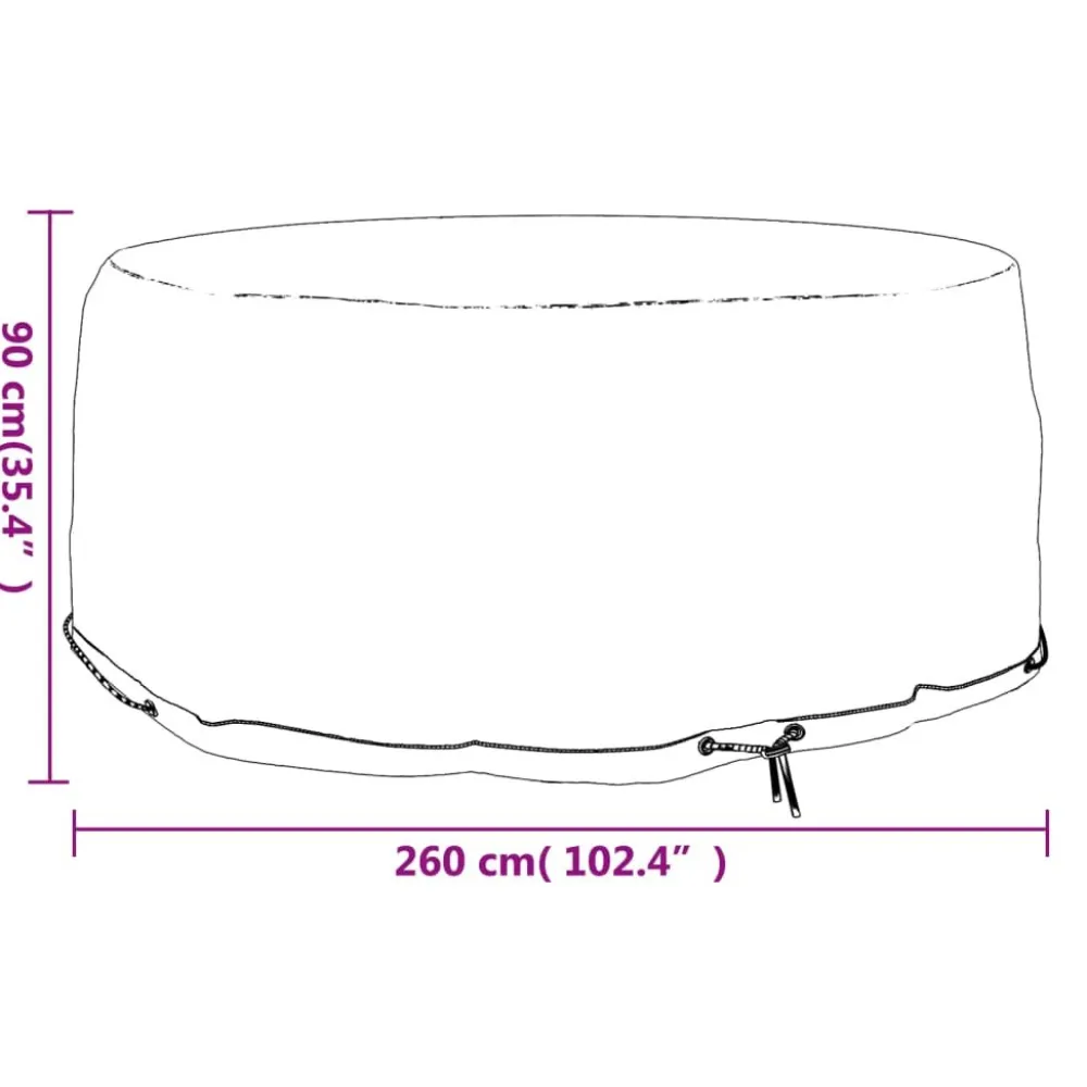 Best FinePRICE Puutarhakalusteiden suoja 10 purjerengasta Ø230x90 cm pyöreä