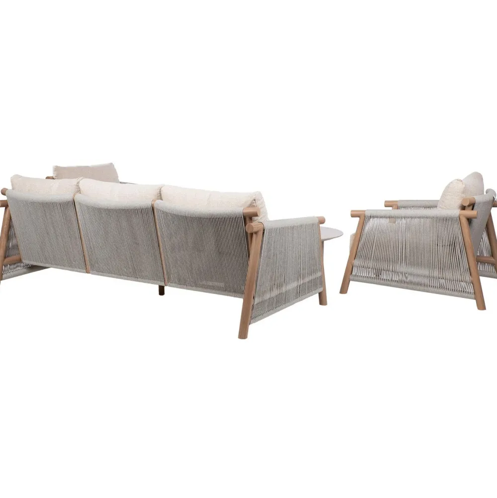 Home4you Puutarhakalustesetti DIANA sohva, 2 nojatuolia ja 2 pöytää, beige