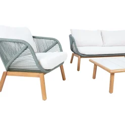 Outlet Home4you Puutarhakalustesetti TUXEDO pöytä, sohva ja 2 tuolia, vihreä