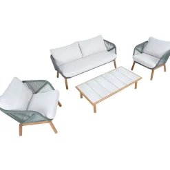 Outlet Home4you Puutarhakalustesetti TUXEDO pöytä, sohva ja 2 tuolia, vihreä