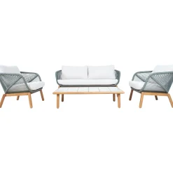 Outlet Home4you Puutarhakalustesetti TUXEDO pöytä, sohva ja 2 tuolia, vihreä
