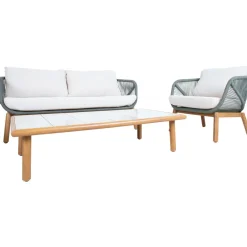 Outlet Home4you Puutarhakalustesetti TUXEDO pöytä, sohva ja 2 tuolia, vihreä