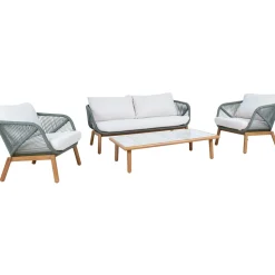 Outlet Home4you Puutarhakalustesetti TUXEDO pöytä, sohva ja 2 tuolia, vihreä