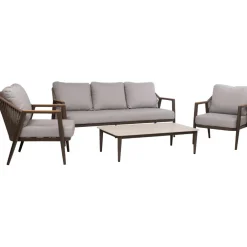 Online Home4you Puutarhakalustesetti DELIA pöytä, sohva ja 2 tuolia, beige