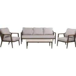 Online Home4you Puutarhakalustesetti DELIA pöytä, sohva ja 2 tuolia, beige