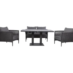 Clearance Home4you Puutarhakalustesetti BRISTOL pöytä, sohva ja 2 tuolia, harmaa