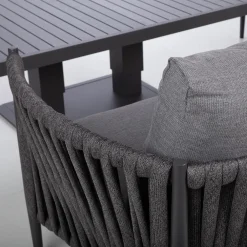 Clearance Home4you Puutarhakalustesetti BRISTOL pöytä, sohva ja 2 tuolia, harmaa