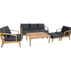 Clearance Home4you Puutarhakalustesetti MALDIVE pöytä, sohva, 2 tuolia ja rahi, ruskea