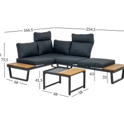Clearance Home4you Puutarhakalustesetti MOERS monikäyttöinen, harmaa