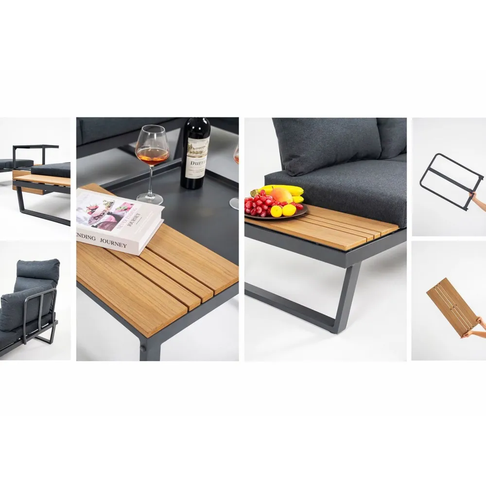 Clearance Home4you Puutarhakalustesetti MOERS monikäyttöinen, harmaa