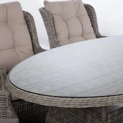 Clearance Home4you Puutarhakalustesetti TRENTO pöytä ja 6 tuolia, harmaa